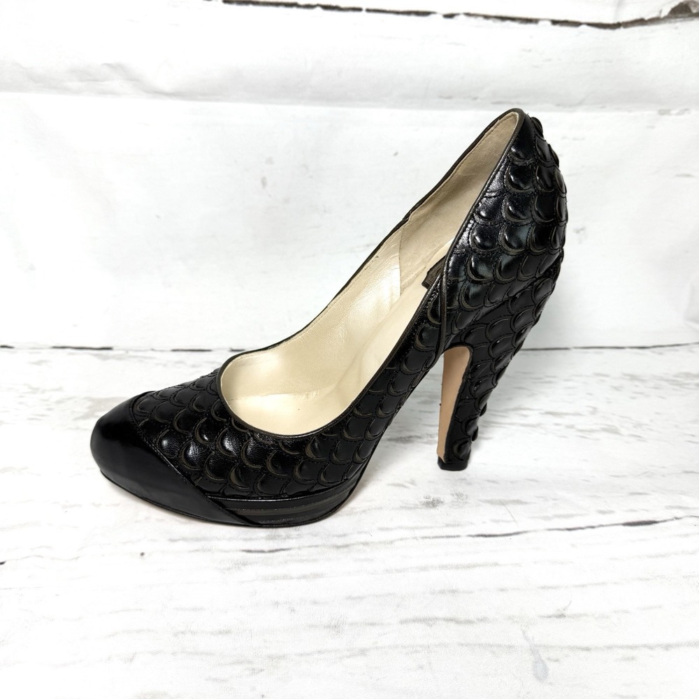 Christian Dior Shoes Women's 39 US 9 Black Platform Pumps Python Scale Leather